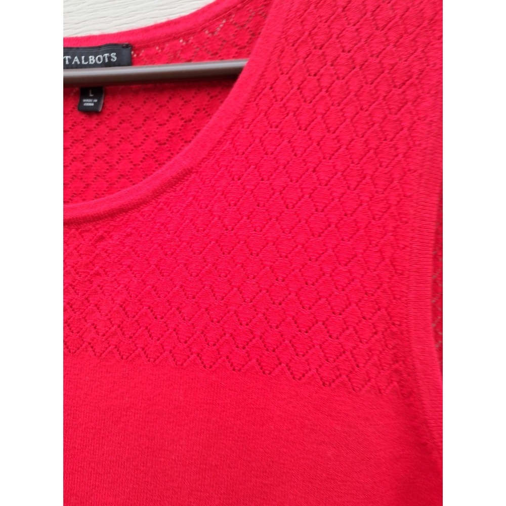 Talbots Women's Red Viscose Blend Sleeveless Top Shirt Tank Size Large - Picture 2 of 12